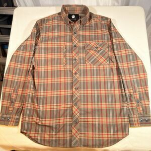 Alaskan Hardgear Large Tall Plaid Long Sleeve Metal  Button Up Shirt Rugged Warm